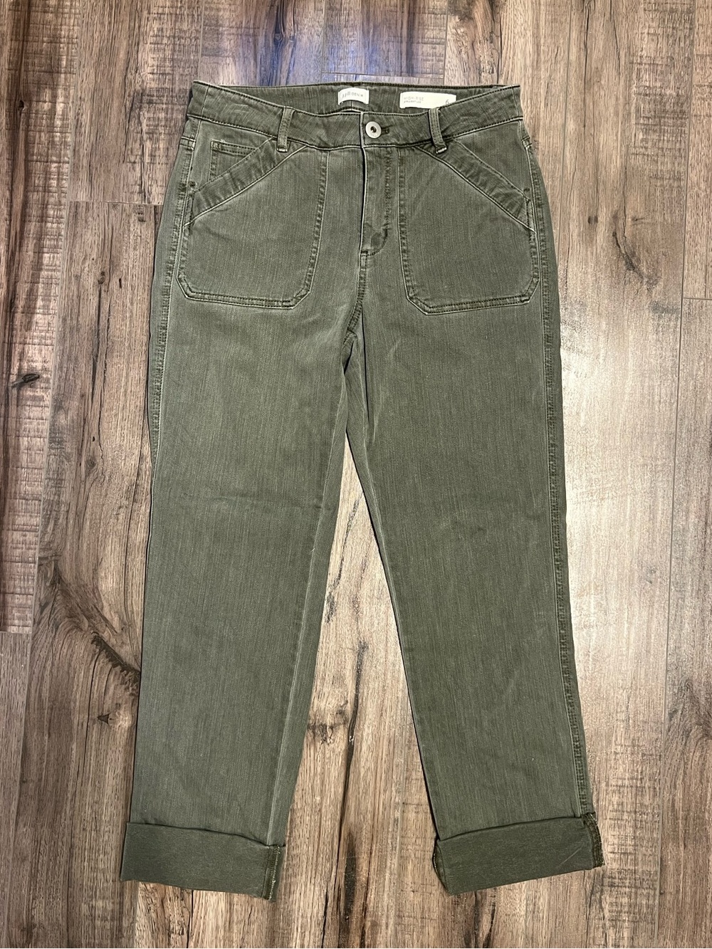J. Jill High Rise Straight Leg Green Jeans